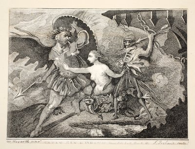 الشيطان والخطية والموت ، حانة. 1792 بواسطة وليام هوغارث