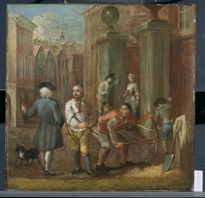 التوقيع على Paviour ، c.1725 بواسطة وليام هوغارث
