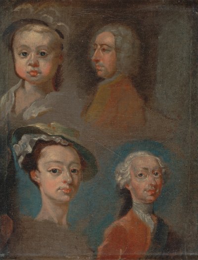 دراسات الرؤوس ، كاليفورنيا. 1733. بواسطة وليام هوغارث