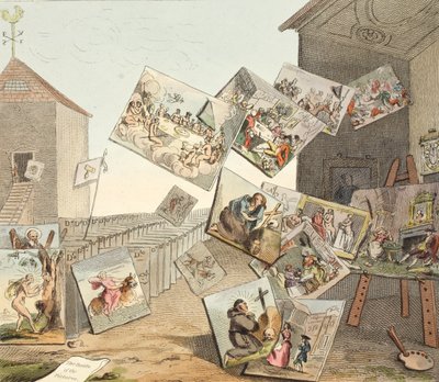 معركة الصور ، رسم توضيحي من "Hogarth Restored: The Whole Works of the William Hogarth الشهير ، أعيد نقشه توماس كوك" ، الحانة. 1812 (نقش يدوي) بواسطة وليام هوغارث