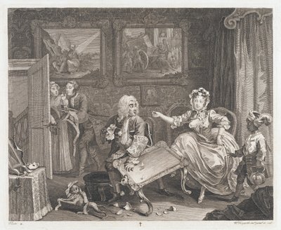 العاهرة يجد حاميًا ، تصميم 1732 ، مطبوع 1744 (حفر ونقش) بواسطة وليام هوغارث
