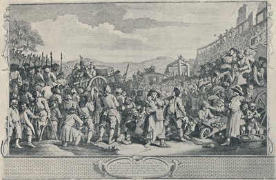 The Idle Prentice تم تنفيذه في Tyburn من سلسلة الصناعة والبطالة ، 1747 ، 1920 بواسطة وليام هوغارث