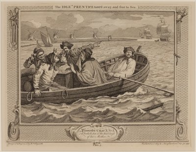 The Idle &39;Prentice تحول بعيدًا ، وأرسل إلى البحر بواسطة وليام هوغارث