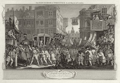 The Prustice Lord Mayor of London ، اللوحة XII من "Industry and Idleness" ، تم نشره عام 1833 بواسطة وليام هوغارث