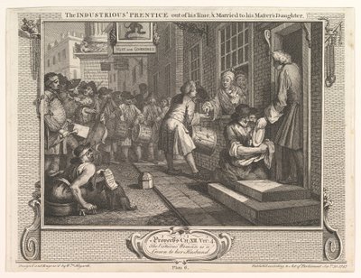Prentice المجتهد خارج وقته وتزوج من ابنته الماجستير ... ، 30 سبتمبر 1747. بواسطة وليام هوغارث