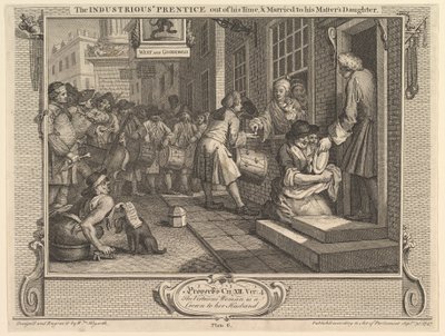 Prentice المجتهد خارج وقته وتزوج من ابنته الماجستير ... ، 30 سبتمبر 1747. بواسطة وليام هوغارث