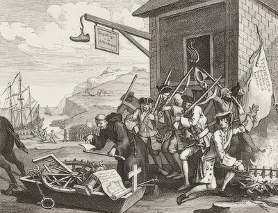 The Invasion، Plate 1: France - Die Invasion، Blatt 1: Frankreich. 1756 بواسطة وليام هوغارث