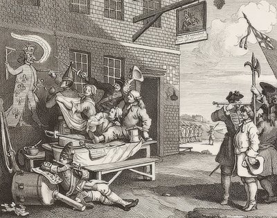 The Invasion، Plate 2: England - Die Invasion، Blatt 2: إنجلترا. 1756 بواسطة وليام هوغارث