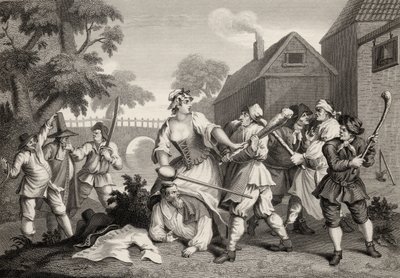يقدم الفارس إلى ترولا ، من "Hudibras" بقلم صامويل بتلر (1612-80) الذي نقشه FF Walker ، من "أعمال ويليام هوغارث" ، نُشر عام 1833 بواسطة وليام هوغارث