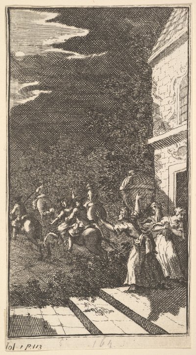 The Metamorphosis الجديد ، اللوحة 3: اللصوص اختطفوا كاميلا ، 1724. بواسطة وليام هوغارث