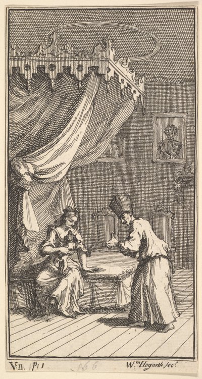 The New Metamorphosis ، اللوحة 5: Fantasio ، تحولت إلى لابدوج ، مع Donna The ... ، 1724. بواسطة وليام هوغارث