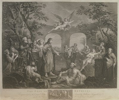 بركة بيثيسدا ، نقشها JM Delatre und Simon Francis Ravenet ، نشرها John Boydell (1719-1804) 1772 بواسطة وليام هوغارث