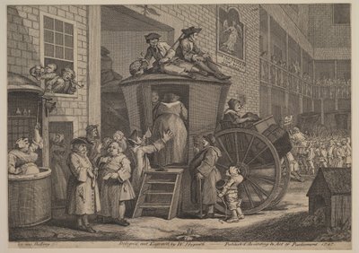 The Stage Coach أو The Country Inn Yard ، 1747. بواسطة وليام هوغارث
