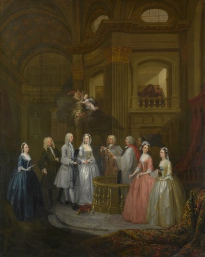زفاف ستيفن بيكنغهام وماري كوكس ، 1729. بواسطة وليام هوغارث