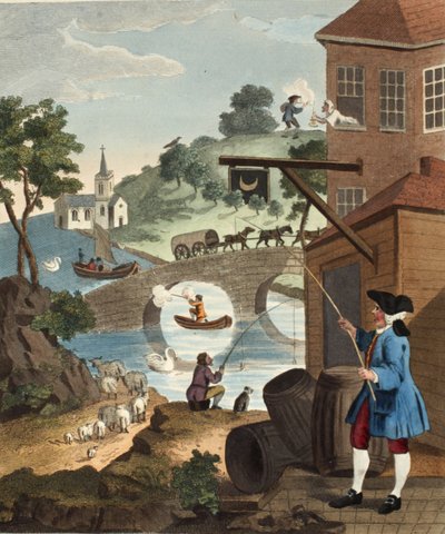 أهمية معرفة المنظور ، التوضيح من "Hogarth Restored: The Whole Works of the William William Hogarth الشهير ، الذي نقشه توماس كوك" ، الحانة. 1812 (نقش يدوي) بواسطة وليام هوغارث