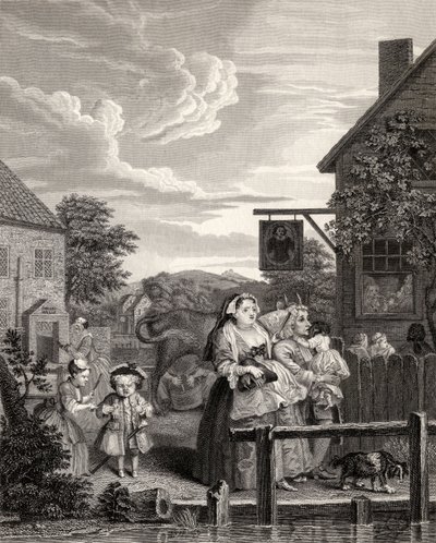 أوقات اليوم: مساء ، من "أعمال ويليام هوغارث" ، نُشر عام 1833 بواسطة وليام هوغارث
