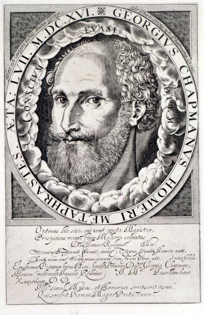 صورة لجورج تشابمان (c.1559-1634) c.1609-10 بواسطة وليام هول