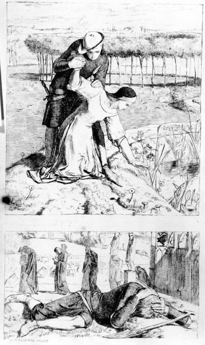 رسم توضيحي لتوماس وولنر "سيدتي الجميلة" ، نُشر في "The Germ" ، 1850 بواسطة وليام هولمان هانت