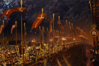 جسر لندن في ليلة زواج أمير وأميرة ويلز ، 1863-1863 بواسطة وليام هولمان هانت