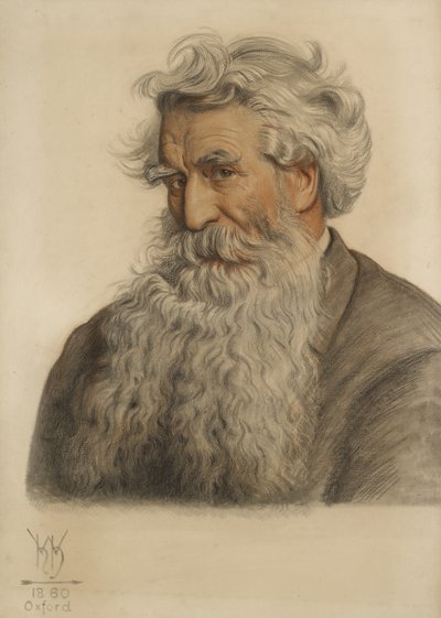 صورة لتوماس كومب ، طابعة إلى الجامعة (1796-1872) (طباشير أحمر وأسود) بواسطة وليام هولمان هانت