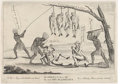 المتوحشون يخسرون ، أو المصير القاسي للموالين ، 1783. بواسطة وليام همفري