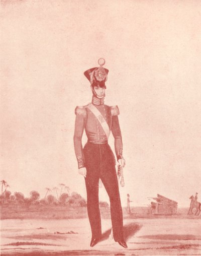 ضباط مشاة جيش مدراس على الخط ، c1837-1843 ، 1909 بواسطة وليام هونسلي