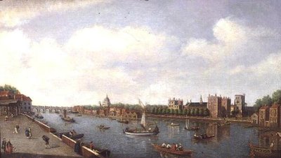 منظر لنهر التايمز في قصر لامبيث ، حوالي عام 1770 بواسطة وليام جيمس