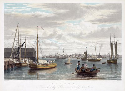 بوسطن ، من Ship House ، الطرف الغربي من Navy Yard ، c.1833 بواسطة وليام جيمس بينيت