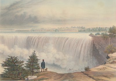 شلالات نياجرا من صخرة الطاولة ، نُشرت عام 1840. بواسطة وليام جيمس بينيت