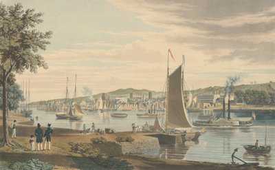 تروي: مأخوذة من الضفة الغربية لنهر هدسون أمام فريق الولايات المتحدة أرسنال ، حانة 1838. بواسطة وليام جيمس بينيت