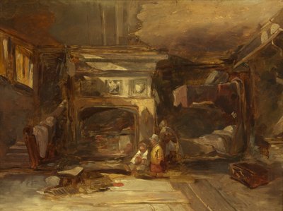 الداخلية الويلزية ، حوالي 1844 (زيت على لوح) بواسطة وليام جيمس مولر