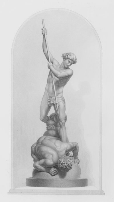 مايكل وشيطان ، من المجموعة المرصوفة بالرخام بواسطة Flaxman ، RA ، نقش W Roffe (نقش) بواسطة وليام جون روف