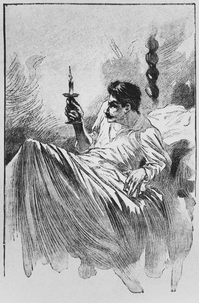 الراوي في السرير ، التوضيح من "لو هورلا" بقلم غي دي موباسانت (1850-1893) الذي نقشه جورج ليموين ، باريس ، طبعات ألبين ميشيل ، ج .1910 (نقش الخشب) بواسطة وليام جوليان دمازي