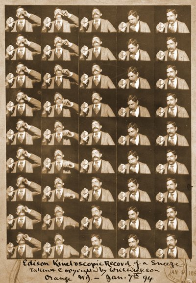 سجل أديسون لتنظير حركية للعطس صورة 1894 bw بواسطة وليام كينيدي لوري ديكسون