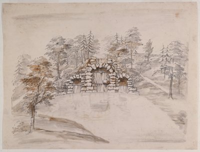 Chiswick, design for a cascade (pen and ink and wash on paper) بواسطة وليام كينت