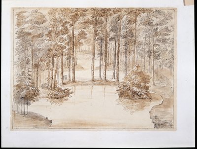 Chiswick, design for the making of a water woodland garden (pen & ink and wash over pencil) بواسطة وليام كينت