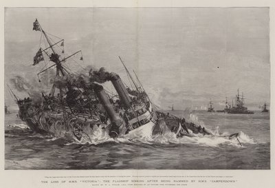 خسارة HMS Victoria ، الغرق الرئيسي بعد أن صدمه HMS Camperdown بواسطة وليام ليونيل ويلي