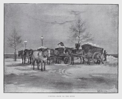Carting Snow to the River (litho) بواسطة وليام لوكير