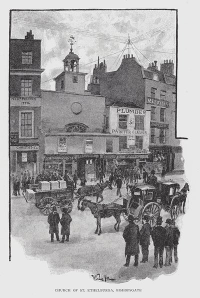 كنيسة St Ethelburga ، Bishopsgate (ليثو) بواسطة وليام لوكير