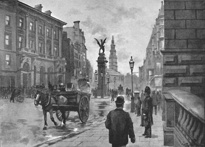 شارع فليت ، عرض نصب تمبل بار التذكاري وبنك الطفل ، 1891 بواسطة وليام لوكير