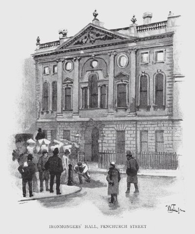قاعة Ironmongers '، شارع Fenchurch (ليثو) بواسطة وليام لوكير