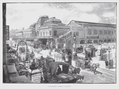 Liverpool Street Station (litho) بواسطة وليام لوكير