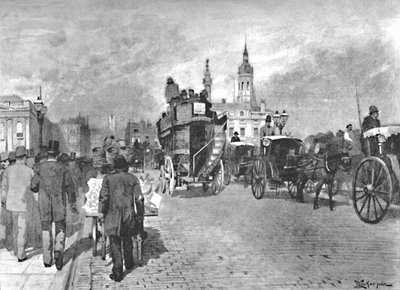 جسر لندن - الذهاب عبر ، 1891 بواسطة وليام لوكير