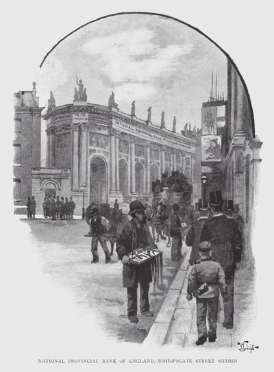 National Provincial Bank of England، Bishopsgate Street within (litho) بواسطة وليام لوكير