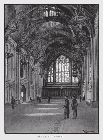 The Guildhall, Great Hall (litho) بواسطة وليام لوكير