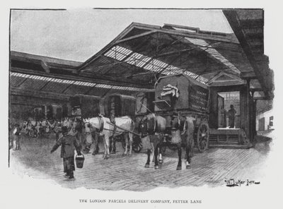 The London Parcels Delivery Company, Fetter Lane (litho) بواسطة وليام لوكير
