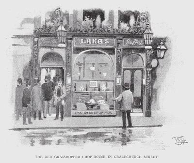 The Old Grasshopper Chop-House in Gracechurch Street (litho) بواسطة وليام لوكير