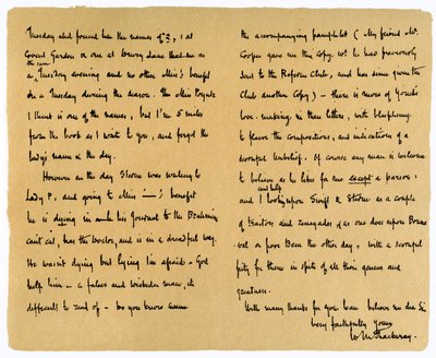 رسالة من ويليام ميكبيس ثاكري إلى TW جيبس ، 12 سبتمبر 1851. بواسطة وليام ماكيبيس ثاكراي