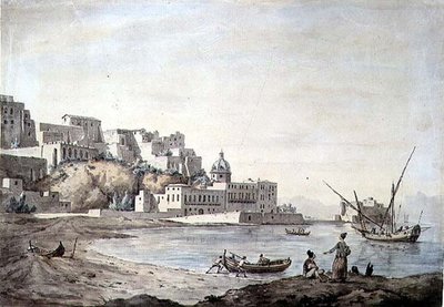 بورجو دي شيايا ، نابولي ، عام 1767 (قلم وحبر وألوان مائية على ورق) بواسطة وليام مارلو