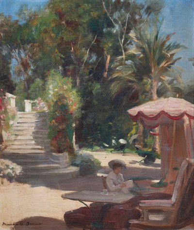 Hotel Garden، Grasse-en-Vence، التوقيع أسفل اليسار مارشال براون (زيت على قماش) بواسطة وليام مارشال براون